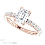 Emerald Cut Forever Brilliant Moissanite Engagement Ring #GTJ968-emerald-fb-r