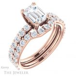 Emerald Cut Forever Brilliant Moissanite Engagement Ring #GTJ968-emerald-fb-r