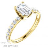 Emerald Cut Forever One Moissanite Engagement Ring #GTJ968-emerald-fb-y 4 Emerald Cut Forever Brilliant Moissanite Engagement Ring #GTJ968-emerald-fb-y