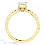 Emerald Cut Forever One Moissanite Engagement Ring #GTJ968-emerald-fb-y 2 Emerald Cut Forever Brilliant Moissanite Engagement Ring #GTJ968-emerald-fb-y
