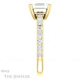 Emerald Cut Forever One Moissanite Engagement Ring #GTJ968-emerald-fb-y 3 Emerald Cut Forever Brilliant Moissanite Engagement Ring #GTJ968-emerald-fb-y