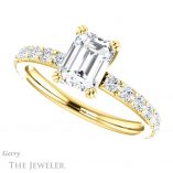 Emerald Cut Forever One Moissanite Engagement Ring #GTJ968-emerald-fb-y 5 Emerald Cut Forever Brilliant Moissanite Engagement Ring #GTJ968-emerald-fb-y