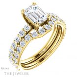 Emerald Cut Forever One Moissanite Engagement Ring #GTJ968-emerald-fb-y 6 Emerald Cut Forever Brilliant Moissanite Engagement Ring #GTJ968-emerald-fb-y