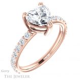 Heart Shaped Forever Brilliant Moissanite Engagement Ring #GTJ968-heart-fb-r