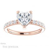Heart Shaped Forever Brilliant Moissanite Engagement Ring #GTJ968-heart-fb-r