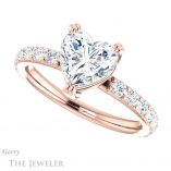 Heart Shaped Forever Brilliant Moissanite Engagement Ring #GTJ968-heart-fb-r