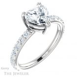 Heart Shaped Forever Brilliant Moissanite Engagement Ring #GTJ968-heart-fb-w