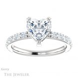 Heart Shaped Forever Brilliant Moissanite Engagement Ring #GTJ968-heart-fb-w