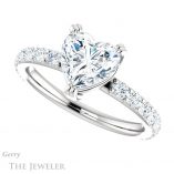 Heart Shaped Forever Brilliant Moissanite Engagement Ring #GTJ968-heart-fb-w