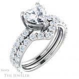 Heart Shaped Forever Brilliant Moissanite Engagement Ring #GTJ968-heart-fb-w