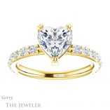 Heart Shaped Forever Brilliant Moissanite Engagement Ring #GTJ968-heart-fb-y