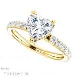 Heart Shaped Forever Brilliant Moissanite Engagement Ring #GTJ968-heart-fb-y
