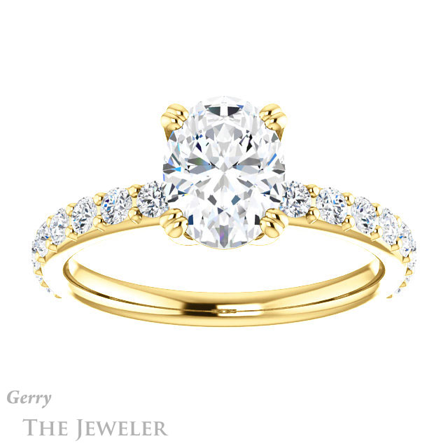 Oval Shaped Forever One Moissanite Engagement Ring #GTJ968-oval-fo-y 1 Oval Shaped Forever One Moissanite Engagement Ring #GTJ968-oval-fo-y