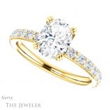 Oval Shaped Forever One Moissanite Engagement Ring #GTJ968-oval-fo-y 5 Oval Shaped Forever One Moissanite Engagement Ring #GTJ968-oval-fo-y