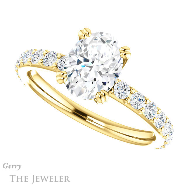 Oval Shaped Forever One Moissanite Engagement Ring #GTJ968-oval-fo-y 5 Oval Shaped Forever One Moissanite Engagement Ring #GTJ968-oval-fo-y