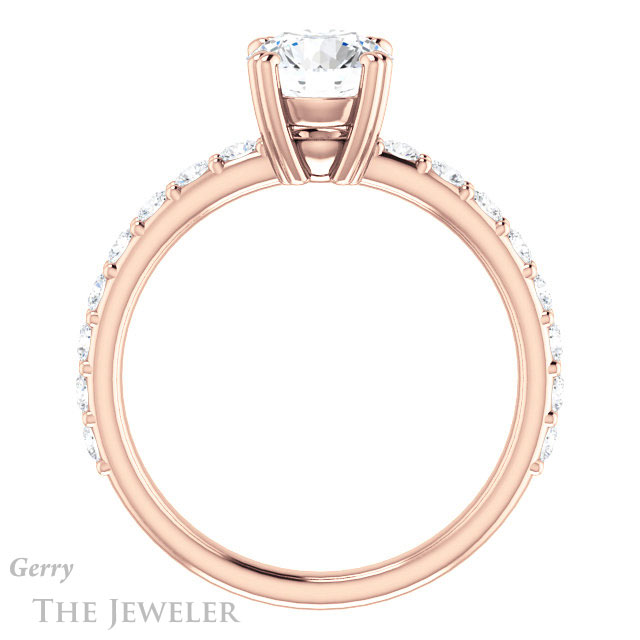 Round Cut Forever One Moissanite Engagement Ring #GTJ968-round-fo-r