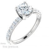 Round Cut Forever One Moissanite Engagement Ring #GTJ968-round-fo-w