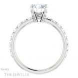 Round Cut Forever One Moissanite Engagement Ring #GTJ968-round-fo-w