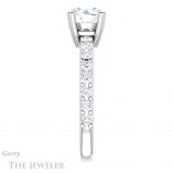 Round Cut Forever One Moissanite Engagement Ring #GTJ968-round-fo-w