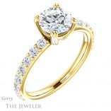 Round Cut Forever One Moissanite Engagement Ring #GTJ968-round-fo-y