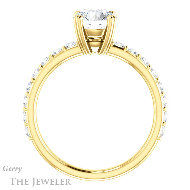 Round Cut Forever One Moissanite Engagement Ring #GTJ968-round-fo-y