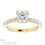 Round Cut Forever One Moissanite Engagement Ring #GTJ968-round-fo-y