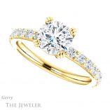 Round Cut Forever One Moissanite Engagement Ring #GTJ968-round-fo-y