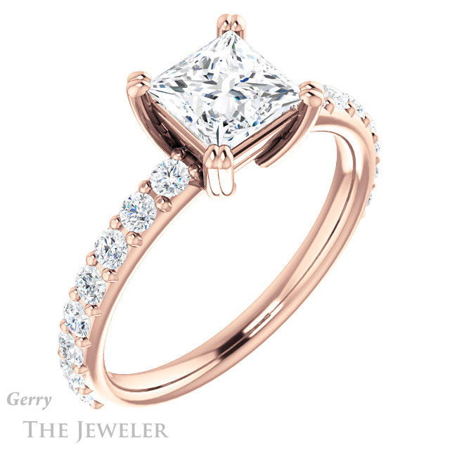 Princess Cut Forever One Moissanite Engagement Ring #GTJ968-square-fo-r