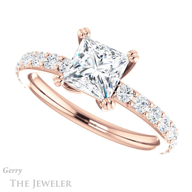 Princess Cut Forever One Moissanite Engagement Ring #GTJ968-square-fo-r