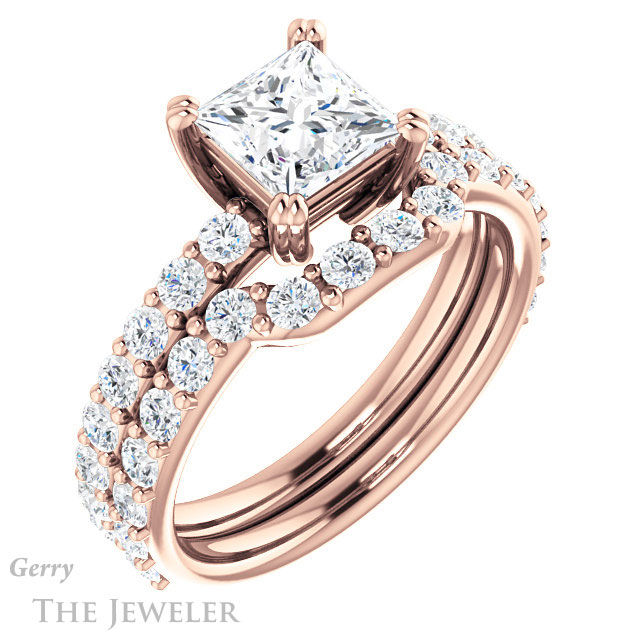 Princess Cut Forever One Moissanite Engagement Ring #GTJ968-square-fo-r