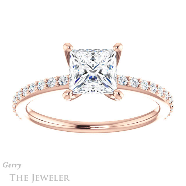 Princess Cut Forever One Moissanite Engagement Ring #GTJ969-square-fo-r