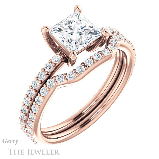 Princess Cut Forever One Moissanite Engagement Ring #GTJ969-square-fo-r 6 Princess Cut Forever One Moissanite Engagement Ring #GTJ969-square-fo-r