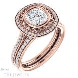 Cushion Cut Forever One Moissanite Engagement Ring #GTJ970-cushion-fo-r 6 Cushion Cut Forever One Moissanite Engagement Ring #GTJ970-cushion-fo-r