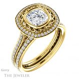 Cushion Cut Forever One Moissanite Engagement Ring #GTJ970-cushion-fo-y 6 Cushion Cut Forever One Moissanite Engagement Ring #GTJ970-cushion-fo-y
