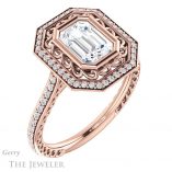 Emerald Cut Forever One Moissanite Engagement Ring #GTJ970-emerald-fb-r 4 Emerald Cut Forever Brilliant Moissanite Engagement Ring #GTJ970-emerald-fb-r