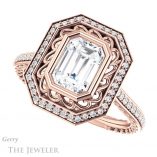 Emerald Cut Forever One Moissanite Engagement Ring #GTJ970-emerald-fb-r 5 Emerald Cut Forever Brilliant Moissanite Engagement Ring #GTJ970-emerald-fb-r