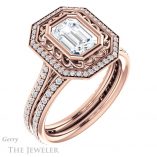 Emerald Cut Forever One Moissanite Engagement Ring #GTJ970-emerald-fb-r 6 Emerald Cut Forever Brilliant Moissanite Engagement Ring #GTJ970-emerald-fb-r