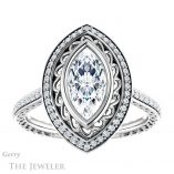 Marquise Cut Forever Brilliant Moissanite Engagement Ring #GTJ970-marquise-fb-w