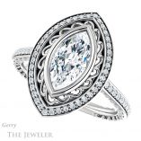 Marquise Cut Forever Brilliant Moissanite Engagement Ring #GTJ970-marquise-fb-w