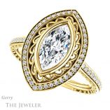 Marquise Cut Forever One Moissanite Engagement Ring #GTJ970-marquise-fb-y 5 Marquise Cut Forever Brilliant Moissanite Engagement Ring #GTJ970-marquise-fb-y