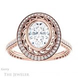 Oval Shaped Forever One Moissanite Engagement Ring #GTJ970-oval-fo-r 1 Oval Shaped Forever One Moissanite Engagement Ring #GTJ970-oval-fo-r