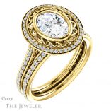 Oval Shaped Forever One Moissanite Engagement Ring #GTJ970-oval-fo-y