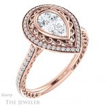 14k Rose Gold Pear Cut Engagement Ring Setting #GTJ970-pear-r 4 14k Rose Gold Pear Cut Engagement Ring Setting #GTJ970-pear-r