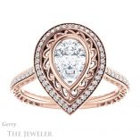 14k Rose Gold Pear Cut Engagement Ring Setting #GTJ970-pear-r 1 14k Rose Gold Pear Cut Engagement Ring Setting #GTJ970-pear-r