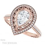 14k Rose Gold Pear Cut Engagement Ring Setting #GTJ970-pear-r 5 14k Rose Gold Pear Cut Engagement Ring Setting #GTJ970-pear-r