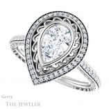 Pear Shaped Forever One Moissanite Engagement Ring #GTJ970-pear-fb-w 5 Pear Shaped Forever Brilliant Moissanite Engagement Ring #GTJ970-pear-fb-w