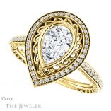 Pear Shaped Forever One Moissanite Engagement Ring #GTJ970-pear-fb-y 5 Pear Shaped Forever Brilliant Moissanite Engagement Ring #GTJ970-pear-fb-y