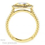Round Cut Forever One Moissanite Engagement Ring #GTJ970-round-fo-y