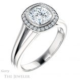 Cushion Cut Forever One Moissanite Engagement Ring #GTJ971-cushion-fo-w