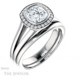 Cushion Cut Forever One Moissanite Engagement Ring #GTJ971-cushion-fo-w